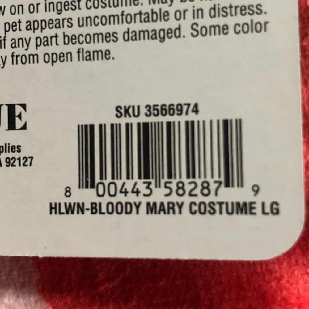 NWT Bloody Mary Halloween Dog Costume L
